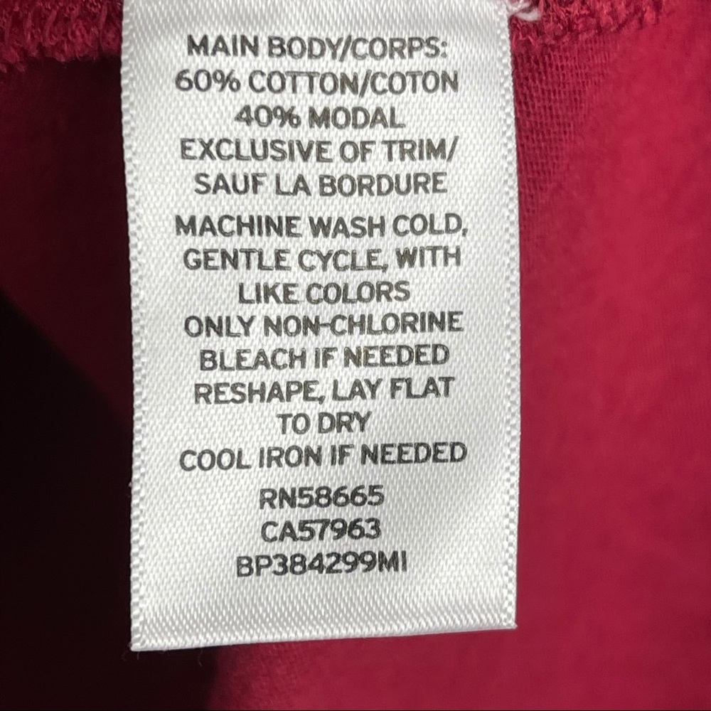 V BP Tee Red Long Sleeve Slouch Crewneck Pocket S - Picture 4 of 7